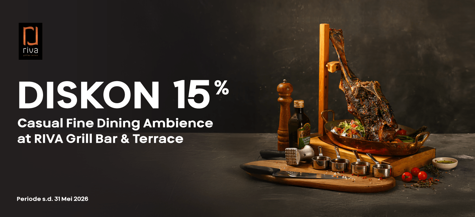 Diskon 15% di RIVA Grill Bar & Terrace