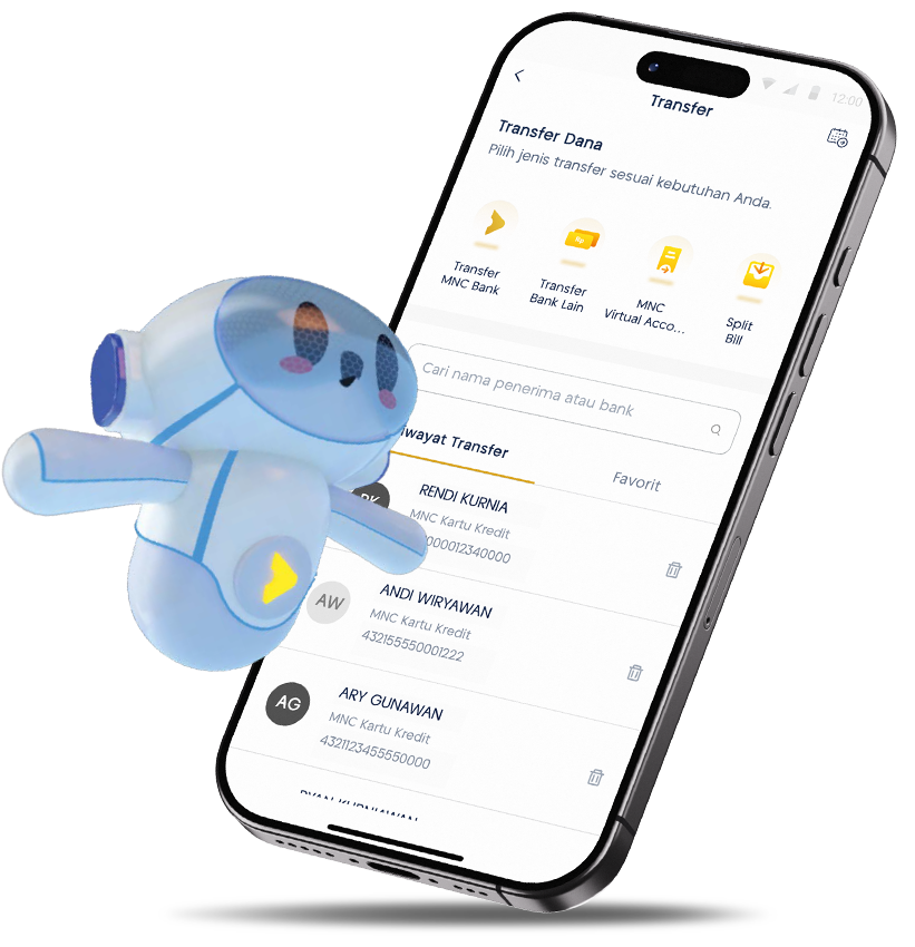 ilustrasi fitur MotionBank transfer mobile view