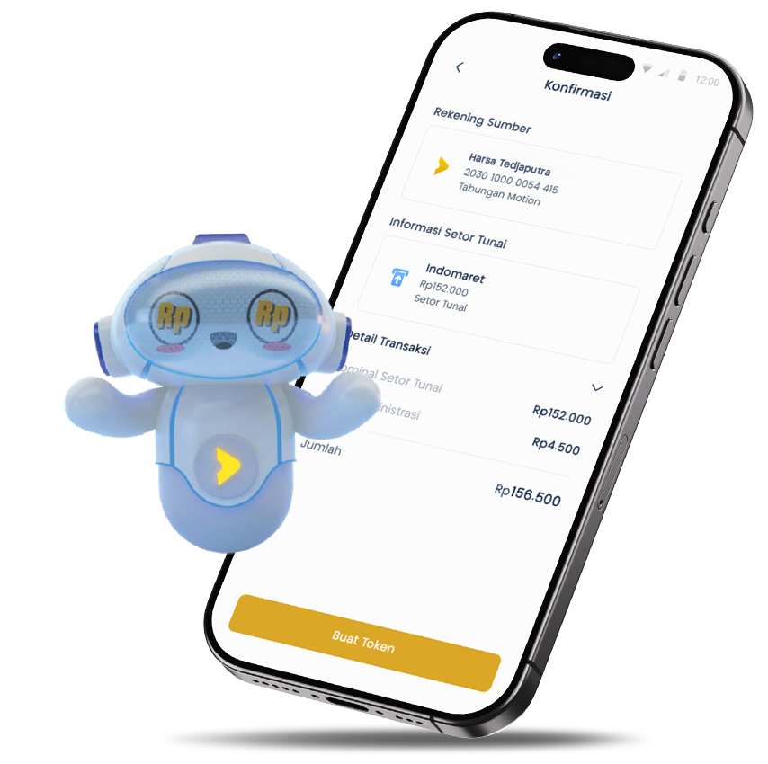 ilustrasi fitur MotionBank setor tarik tunai